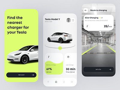 Tesla Find Charging App Design app app charging app design charge charging design figma map mobile tesla tesla app ui ux