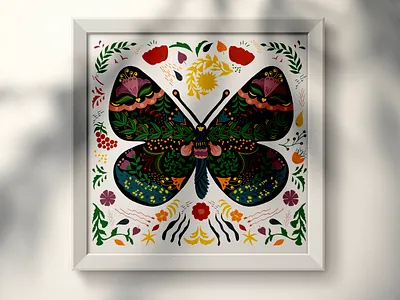 Butterfly artwork canvas print canvas wall art design illustration
