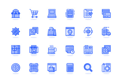 Online Shopping Web Flat Line Icons app business commerce flat icon illustration line linear lined mobile outline pictogram retail shop shopping simple store vector web website