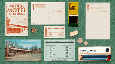 Motel Ephemera 1950 annie atkins badge branding ephemera hotel los angeles madmen matches motel neon sign postcard prop design retro ticket vintage vintage logo vintage sign vintage ticket wes anderson