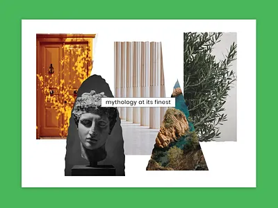 Collage Moodboard clipping mask collage cutout design dingbat font graphic design greek icon illustration lettering mood board mythology shapes symbol type type design typography vector visual