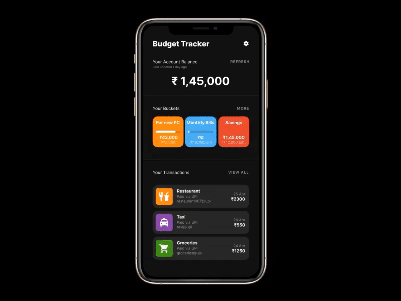 Budget Tracker App Concept animated app budget budget tracker design figma figma prototype finance mobile mobile design money personal finance prototype tracker ui ui design