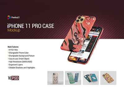 iPhone 11 Pro Case/Cover Mockup 11 pro 3d 4k back black case cellphone cover device display iphone 11 layered mockup phone phone case photoshop preview print pro product
