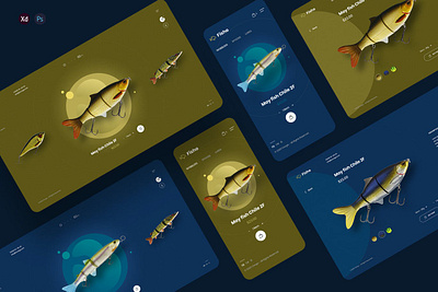 Fisho - Fishing bait store ecommerce template ads advertising app banner banner ad banner design banners creative ecommerce facebook google adsense instagram interface landing page mobile modern page promo ui ux