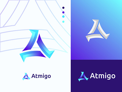 Atmigo Branding | A modern logo design - For Sale a a letter logo a logo design a modern logo adobe branding buy logo creative logo design for sale good for sale illustrator logo designer logo inspiration logo maker logo presentation logotype premade logos tech logo unused concept vector