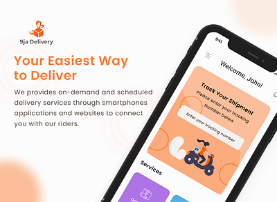 9jadelivery Mobile app logistics app ui design ux design