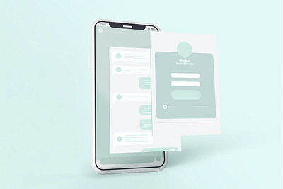 Smartphone with Screen Mockup abstract clean creative delightful device glossy graceful laptop laptop mockup light minimalist mockup modern phone phone mockup realistic shiny simple smartphone ui