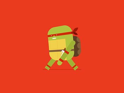 TMNT - Raphael adobe aftereffects animation characterdesign design flat illustration minimal raphael teenage mutant ninja turtles vector