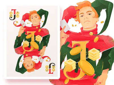 Playing Card Cover (Jocker) art card card design card game cards design illustration illustrator king playing card playing cards poker queen vector visual design
