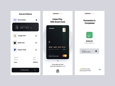 Samsung Wallet Concept atm card credit card checkout crypto wallet designinspiration minimal minimalistic payment app payment method ui uiux design uiuxdesign visual design wallet