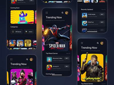 Gaming App Exploration ui ux