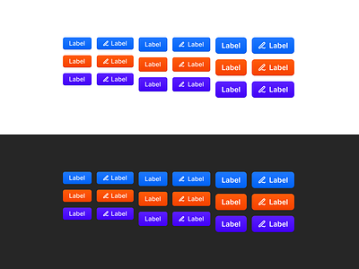 Buttons - These are buttons… blue buttons dark mode design figma gradient light mode orange purple ui