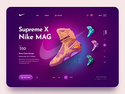 Nike 2021 3d app design branding concept illustration landing page ui user interface user interface design website