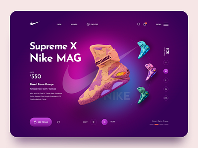 Nike 2021 3d app design branding concept illustration landing page ui user interface user interface design website