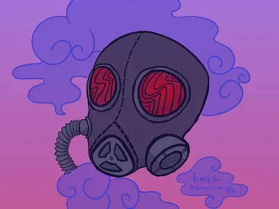 Heavy Air art artwork creative digital art digitalart drawing gasmask illustration smoke