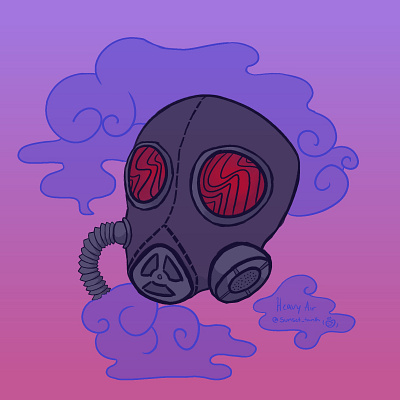 Heavy Air art artwork creative digital art digitalart drawing gasmask illustration smoke