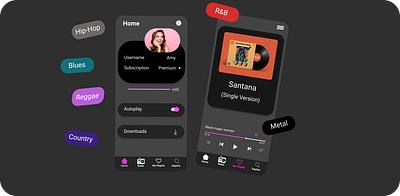 Music app design illustration minimal typography ui ux