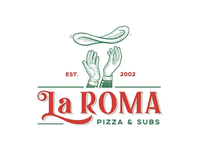 La Roma Pizza and Subs logo design brand branding ciaburri brand food logo graphic design logo logo design pizza pizza logo temple tx texas