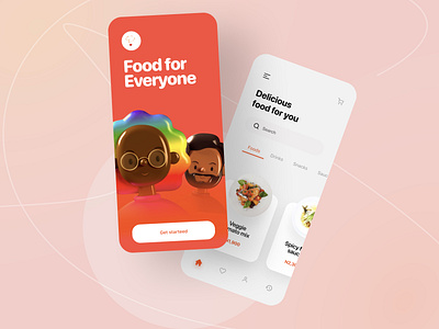 Food App Design app design color cuberto designthinking minimal red simple uiux userinterface