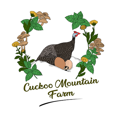 Cuckoo Mountain Farm Logo - Full Color Line botanical design farm farm logo illustration logo logodesign typography