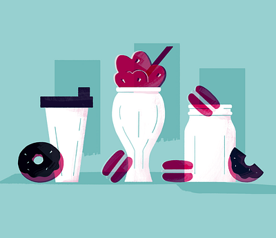 Smoothies for every occasion bright glass illo illustration illustrator mason jar milkshake overlay overprint riso shaker smoothie