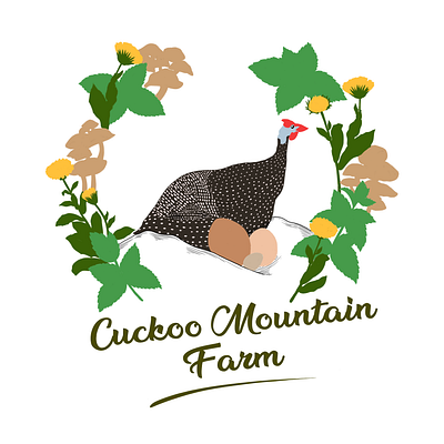 Cuckoo Mountain Farm Logo - Flat Color design farm farm logo flat color illustration logo logo design typography
