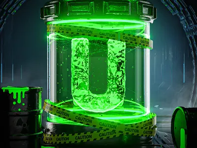 U is for Uranium 36days 36daysoftype 36daysoftype08 3d 3d art c4d cgi cinema4d cinema4dart illustration nft nftart radioactive redshift redshift3d render type art type design typography uranium