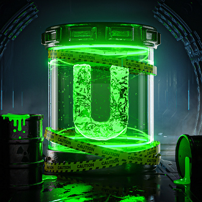 U is for Uranium 36days 36daysoftype 36daysoftype08 3d 3d art c4d cgi cinema4d cinema4dart illustration nft nftart radioactive redshift redshift3d render type art type design typography uranium