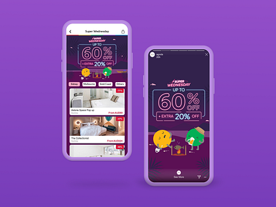 Campaign - Super Wednesday promotions agoda app banner app homepage branding campaign design logo social media super wednesday ui ux