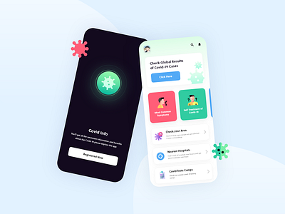 Covid-19 app concept design android design concept covid 19 creative design illustration information ios app design logo solution thougtful uiuxdesign virus