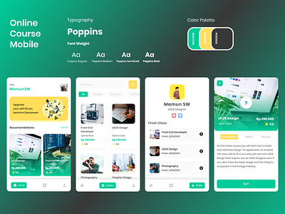 Online Course Mobile App app design minimal mobile ui online course typography ui ux