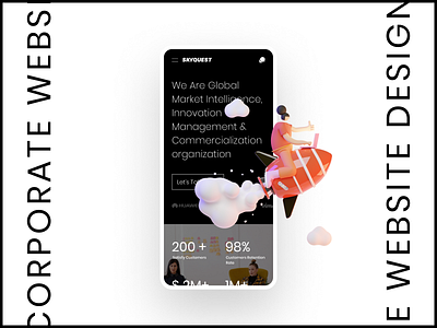 SkyQuest Mobile Website Design 3d 3d art abstract adobe android animation app art dailyui flat graphic design minimal mobile design mobile ui userinterface uxdesign uxui web website