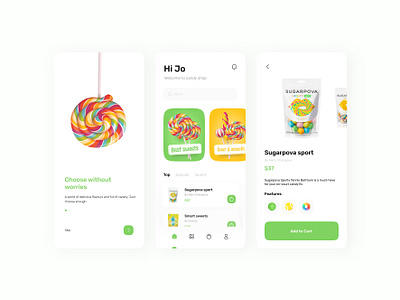 Candy Shop App candy candy shop fresh colors fresh design minimal mobile app mobile app design mobile ui shopify shopping shopping app ui design uiux ux uxdesign