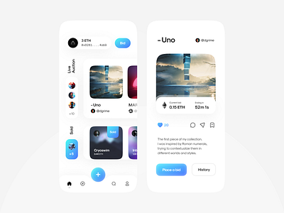 NFT Marketplace Concept App app art artworks branding clean clean ui conceptual design designs graphic design light marketplace minimal new nft nftart product page ui ui design ux