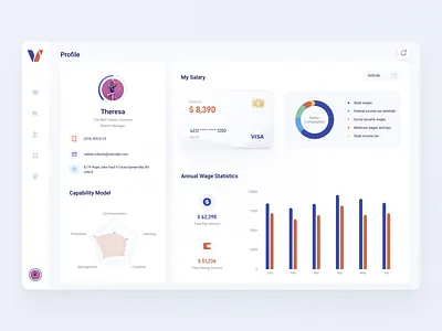 My salary page design card compensation dashboard human resources interface product design project salary wage web web application web ui