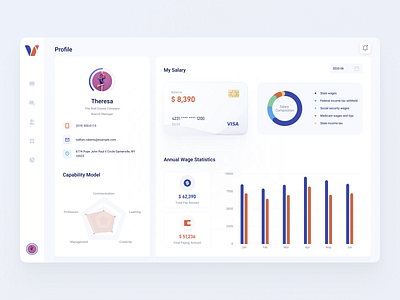 My salary page design card compensation dashboard human resources interface product design project salary wage web web application web ui