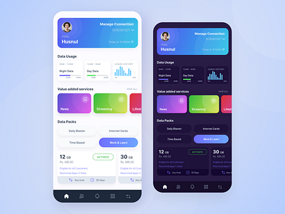 Data App UI redesign concept dark data
