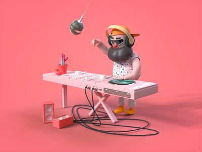 musician 3d c4d characterdesign cinema4d design illustration ui