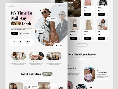 Manière - Fashion landing Page apparel branding clothing clothing company clothing line ecommerce fashion homepage landing page minimal online shop outfits style ui ux web design website woman