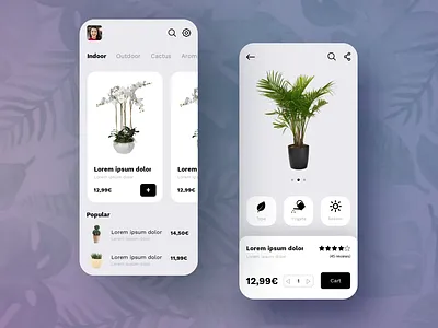 Plants app UI #madewithpenpot app concept design penpot ui ux