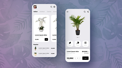 Plants app UI #madewithpenpot app concept design penpot ui ux