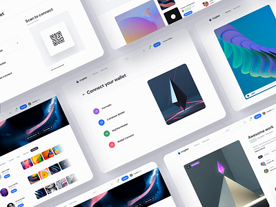 Crypter® – NFT marketplace abstract clean creative network creator dark mode gradient marketplace navigation nft marketplace product card profile ui ui design ui kit user interface ux ux design web web app website