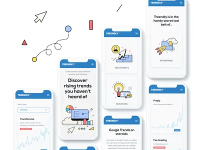 Website for tracking search trends. SaaS platform design figma illustration saas site ui ux web design website