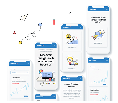 Website for tracking search trends. SaaS platform design figma illustration saas site ui ux web design website