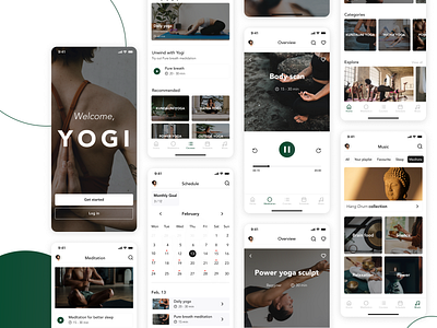 Yoga app coach fitness gym interface ios medicine meditation app wellness workout yoga