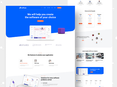 Softsas - Saas & Software Landing Page behance branding dribbble illustration landing page landing page design minimal saas saas landing page software software landing page trendy design ui ui design uiux ux ux design web design webdesign website