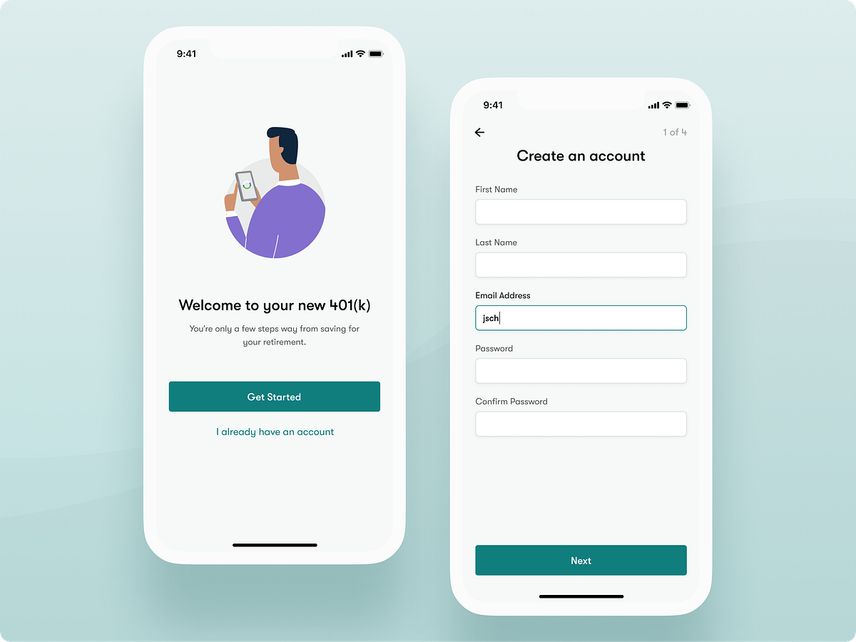 Mobile Sign Up Form by Jason Schmitt on Dribbble