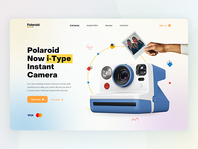 Polaroid concept blur camera design flat gradient home layo polaroid studio ui user experience user interface ux web website