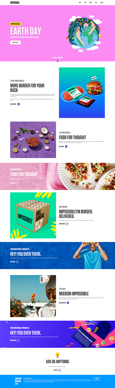 impossible foods branding design hero design studio landing page website
