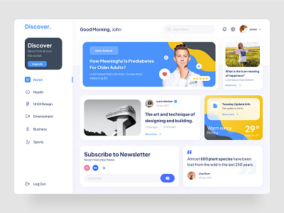 Discover News ui uiux uiuxdesign web design webdesign website design